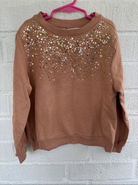 H&M Sequins Accent Crewneck Sweatshirt - Dusty Rose sz 6X/7